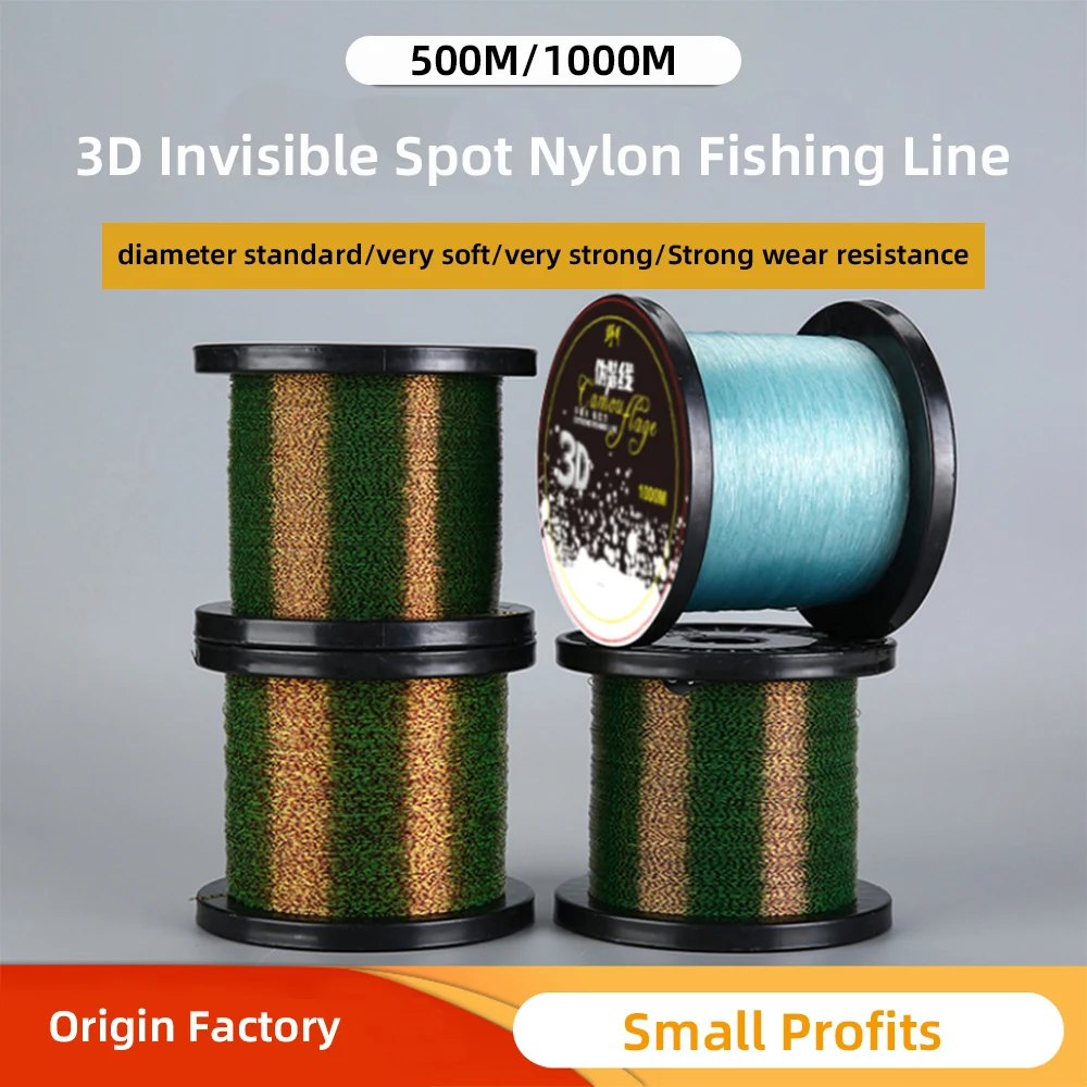 NUNATAK NEW Speckle Invisible Fishing Line FULL 1000M Smooth Strong Nylon line Super Soft line Camouflage Sea Fish Grouper Lines