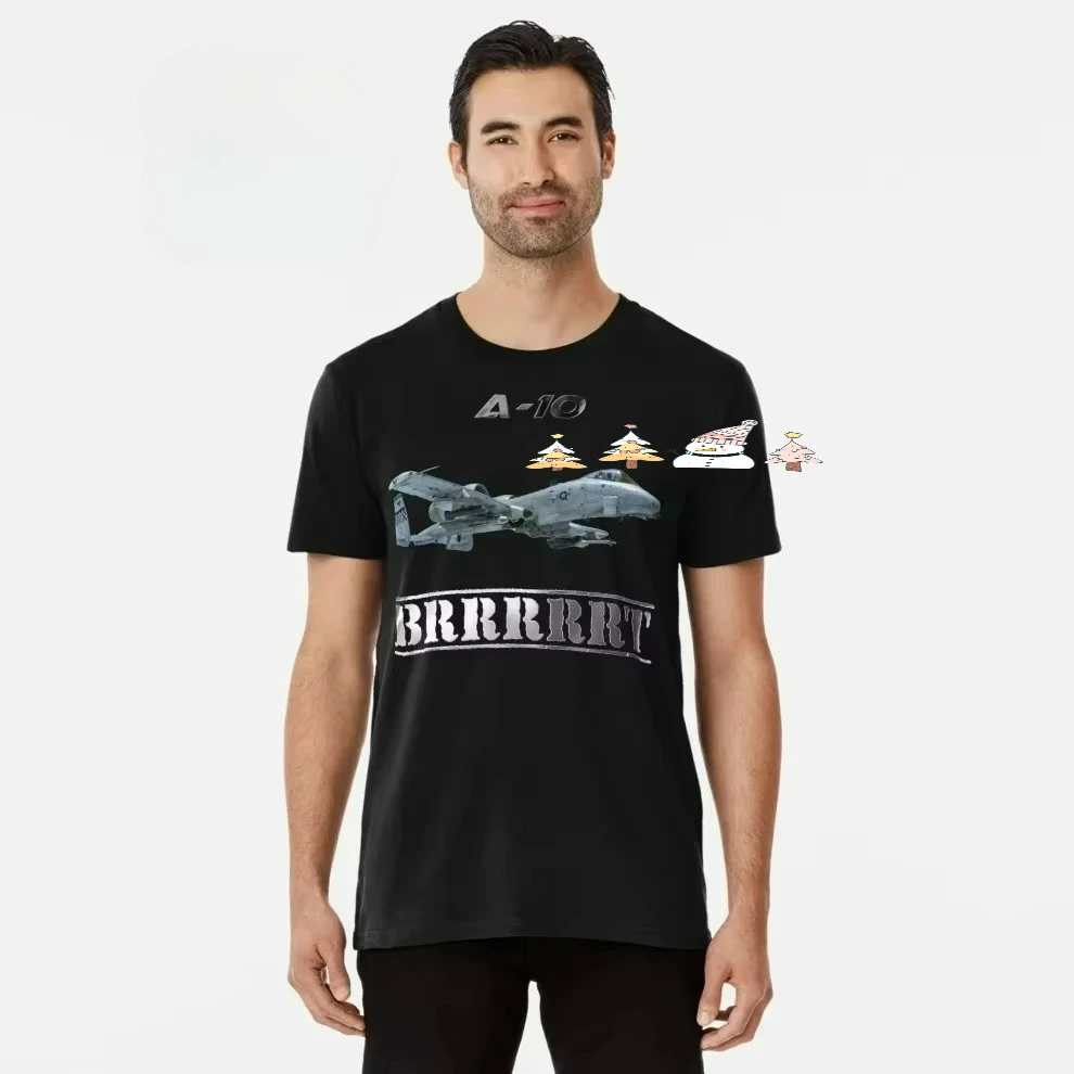The Plane with The BRRRRT A-10 Warthog Ground-attack Aircraft T-Shirt 100% Cotton O-Neck Short Sleeve Summer Casual Mens T-shirt