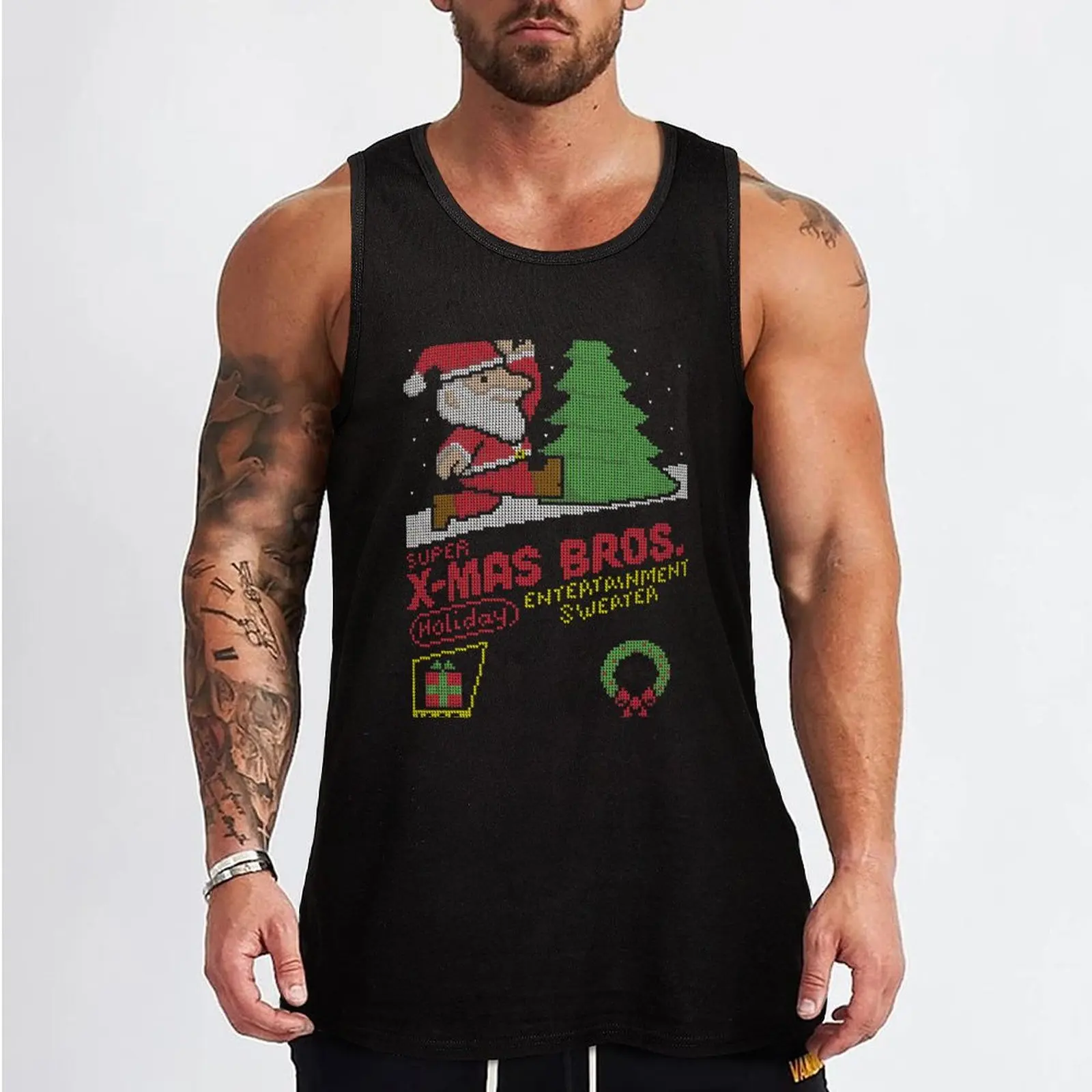 Super X-Mas Bros Tank Top anime clothes Man clothes for gym Men's summer t-shirt