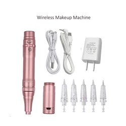 Rose Gold Professional Dermograph Wireless Permanent Makeup Machine Pen Beauty Eyebrow Tattoo Machine