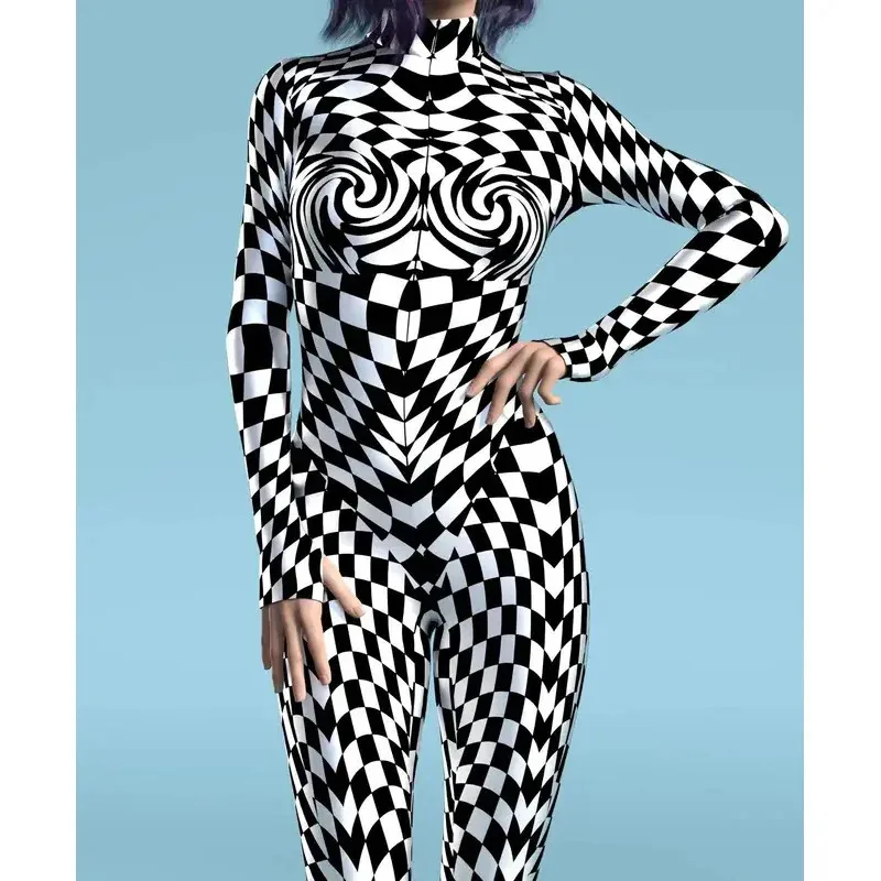 72-й аниме сексуальный женский комбинезон плотный цвет в горошек 3D узор для взрослых Хэллоуин косплей костюм вечерние комбинезоны карнавал Bod