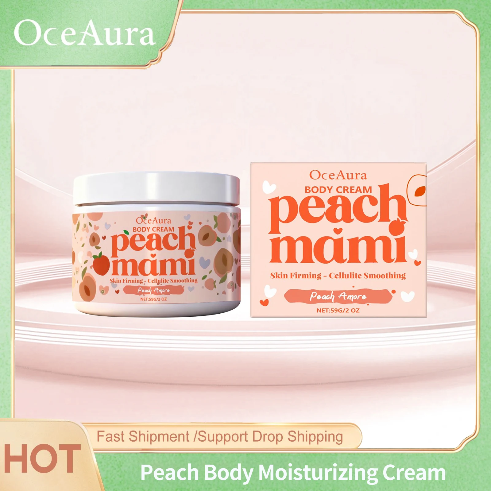 Oceaura Peach Body Moisturizing Cream Keeps Brightening Improves Sagging Nourish Dryness Day Night Family Hand Skincare Creams