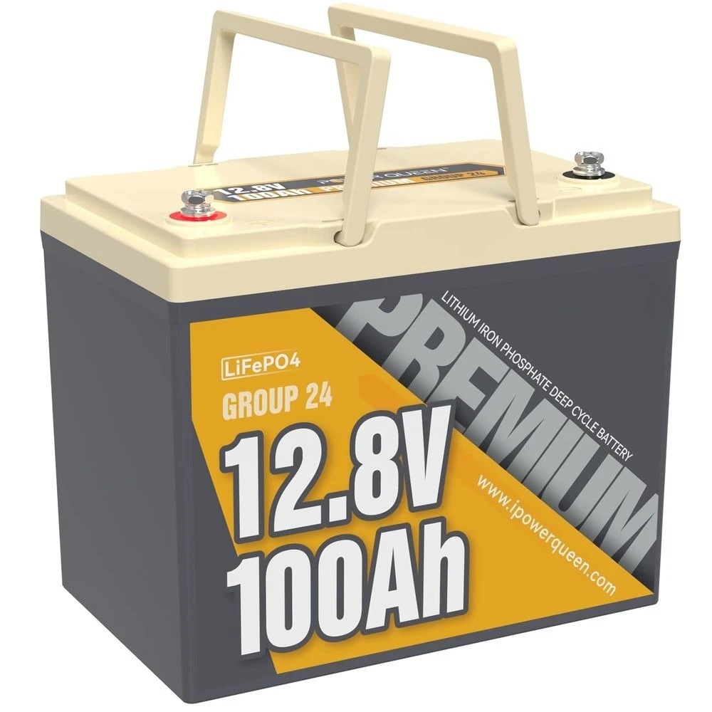 

12V 100Ah LiFePO4 Battery Group 24, Lithium Deep Cycles Battery, Builtin 100A BMS, Up to 15000 Deep Cycles, Perfect for RV