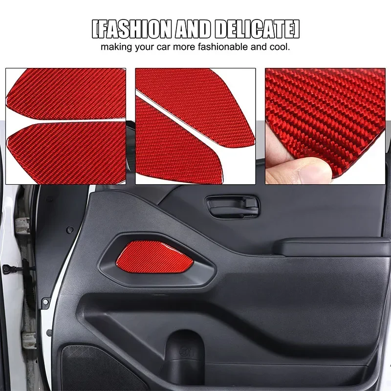 For Nissan Frontier 2024+ Car Door Panel Decorative Stickers Soft Carbon Fiber Interior Accessories 2 Pcs image 4