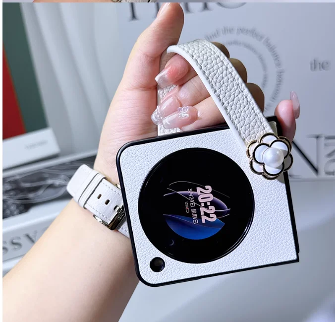 Zte Libero用の花とブレスレット付きのNubiaフラップレザーケース,キュートでファッショナブルなアクセサリー