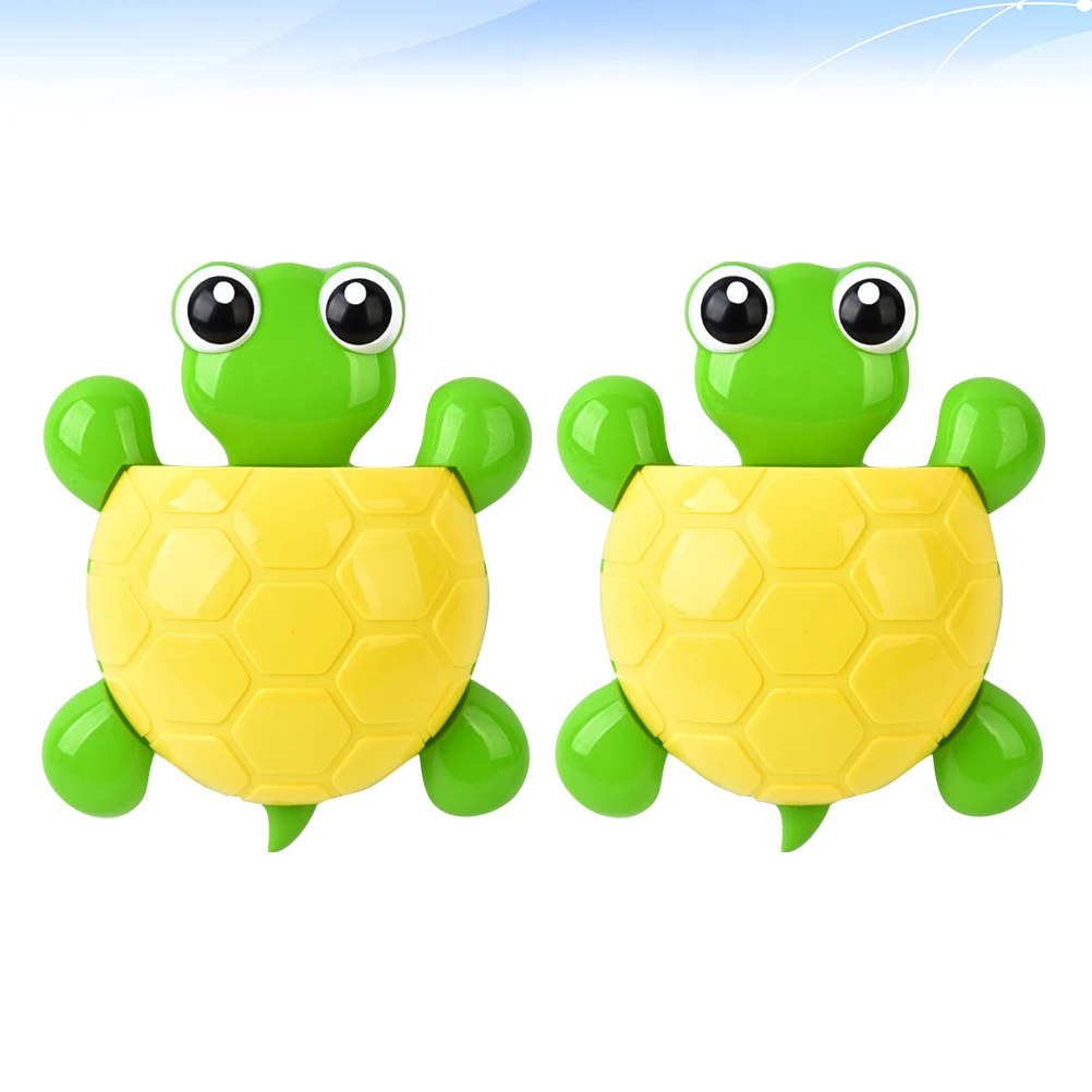 

2 Pcs Yellow Suction Toothbrush Holder for Kids Sucker Cute Cup and Toothpaste Child