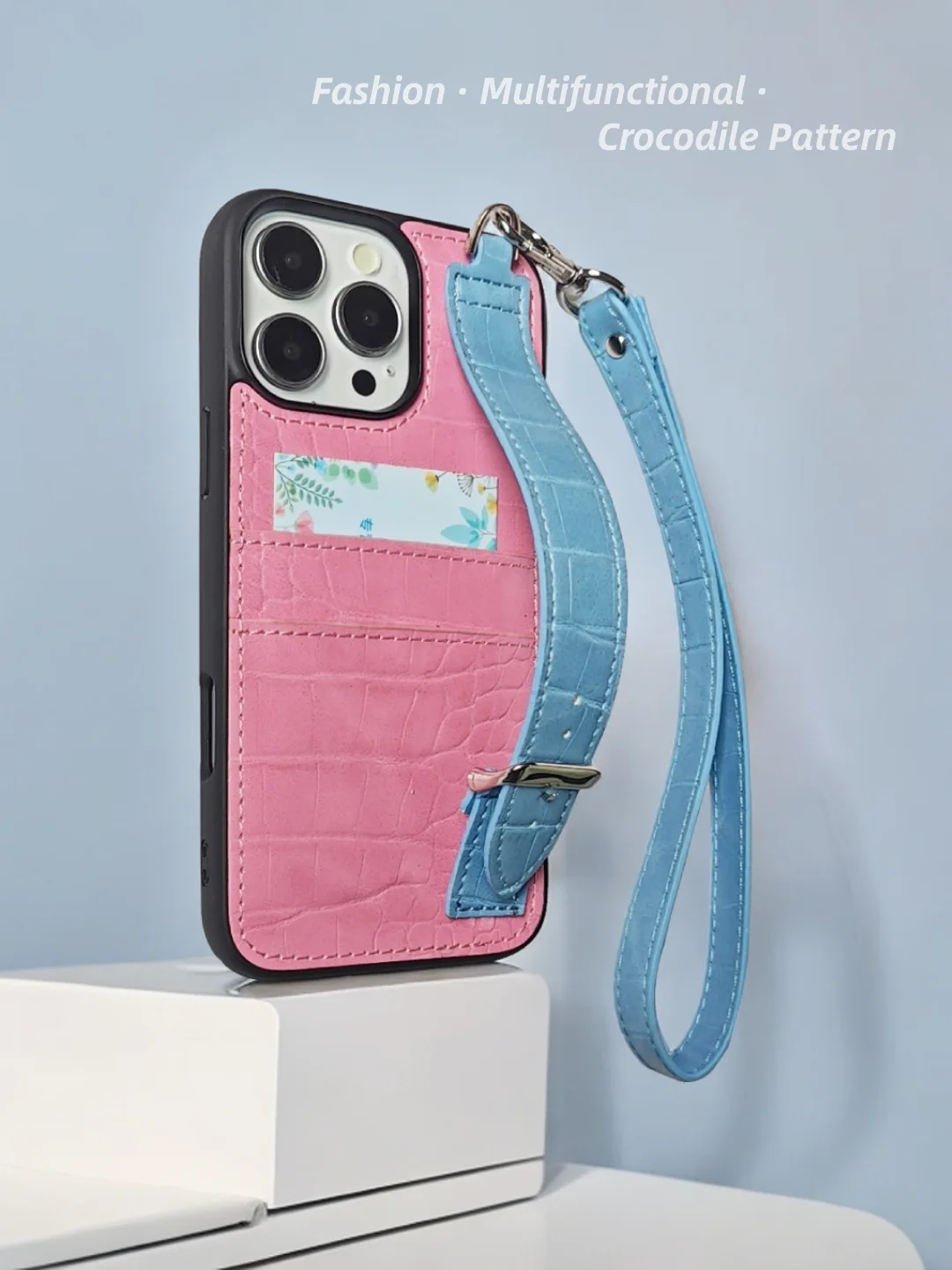 ل 15 برو ماكس 16 برو 14 حافظة هاتف من البولي يوريثان مع نمط التمساح متعدد الوظائف اللون حجب حزام الموضة وحبل معلق