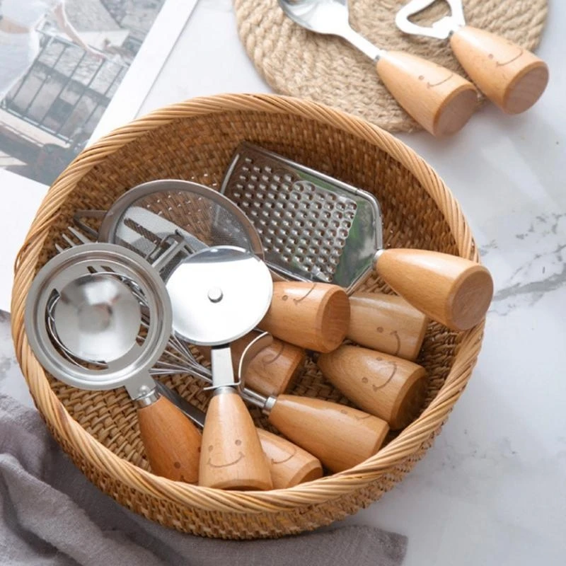 Handmade Living Room Snack Fruit Bowl Vegetable Basket Wicker Picnic Tray Food Bread Dishes Multipurpose Drying high quality view 3