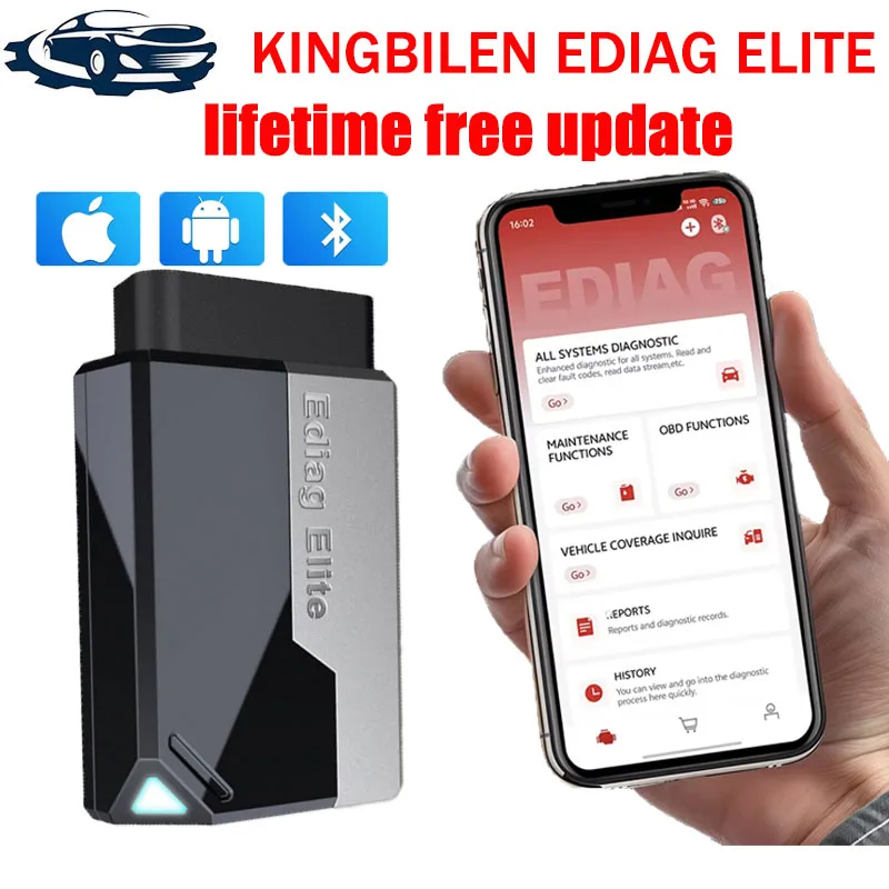 KINGBOLEN Ediag Elite Bi-Directional Scanner 15 Resets Car Diagnostic Tool pk Thinkdiag  with Lifetime Free Update