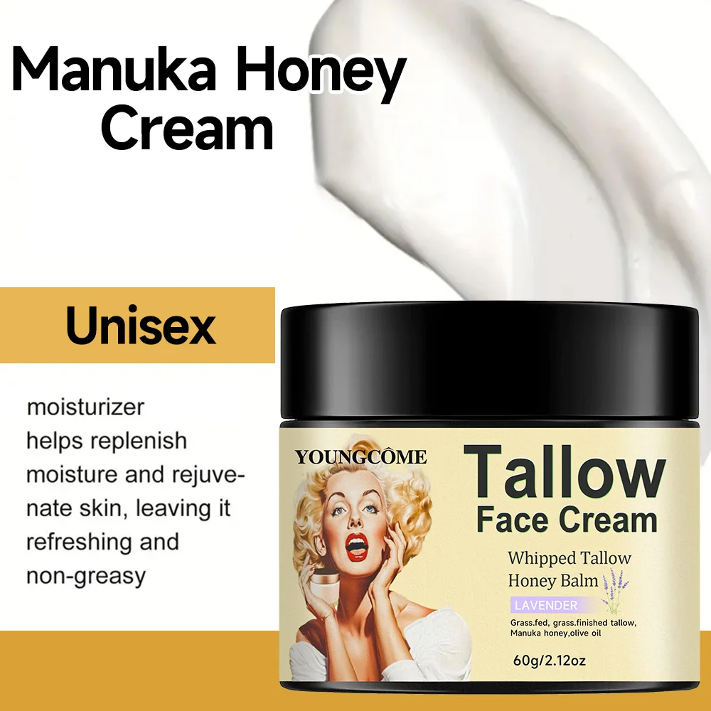 2PCS-30G 100% Grass Fed Grass Finished Whipped Vanilla Beef Tallow Moisturizer,Anti Aging Fine Lines Moisturizing Brightening