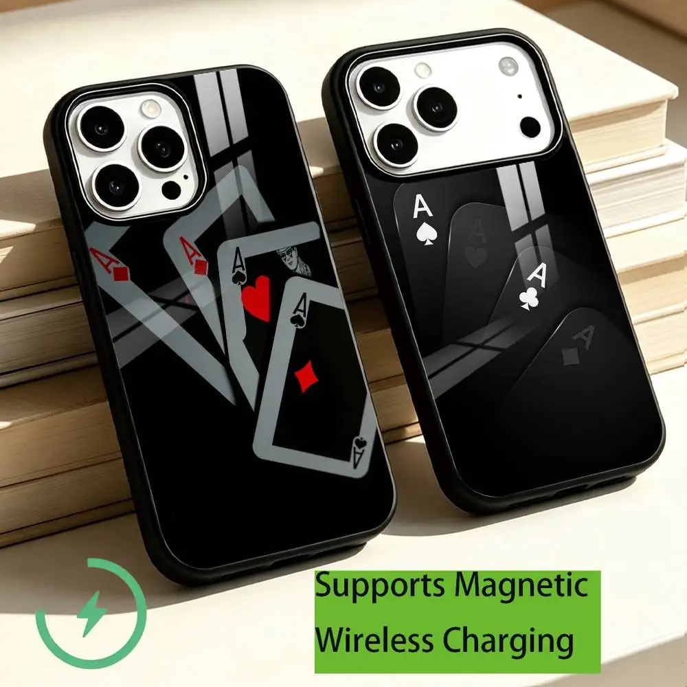 C-Card game T-Texas Holdem Phone Case For iPhone18,17,16,15,14,13,12,11 Plus,Pro Compatible with magnetic wireless charging Gift