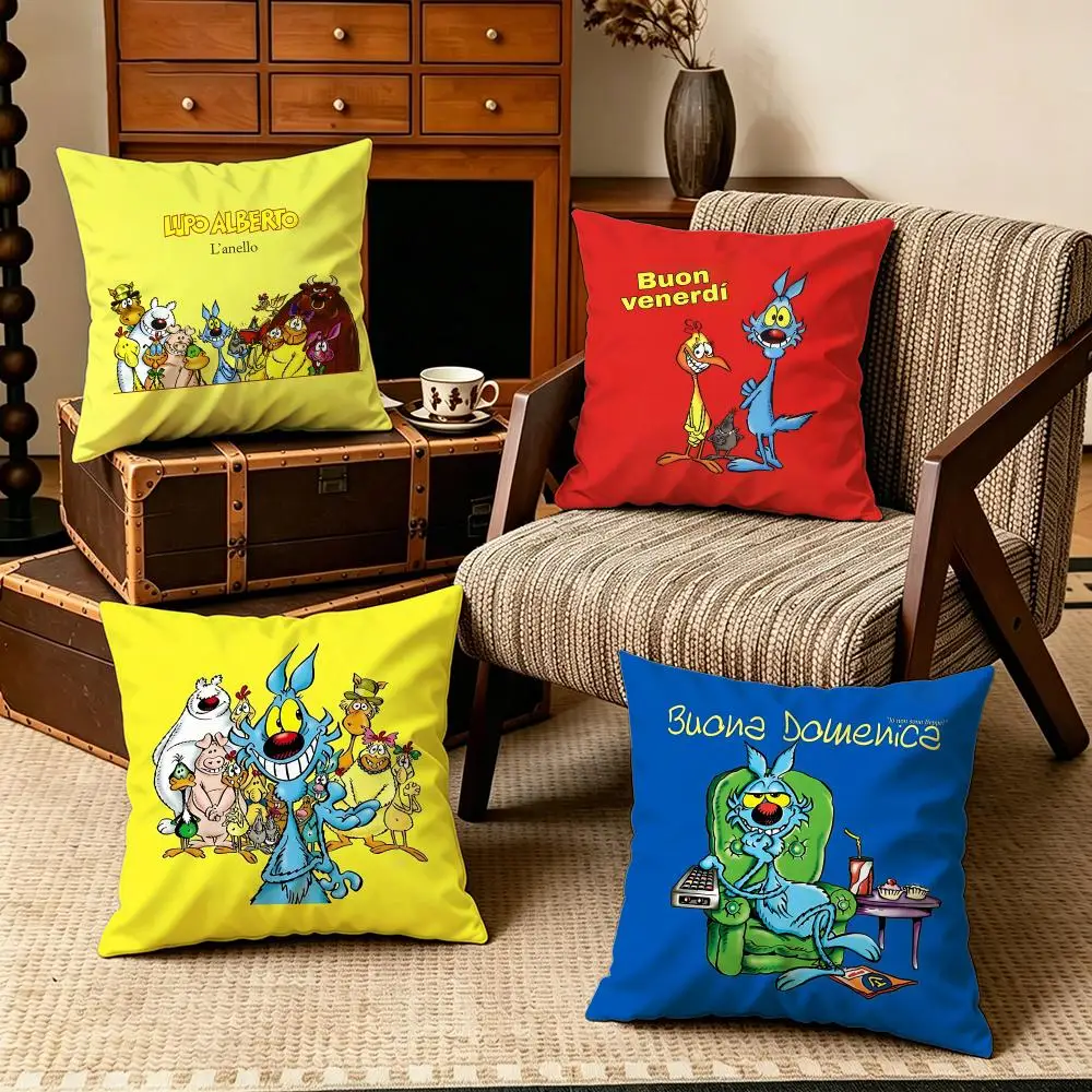 IP-Lupo AlbertoS Cushion Cover Soft Velvet Cushion Cover Set 4Pcs 50x50 45x45 Zipper Pillowcase for Home Decor