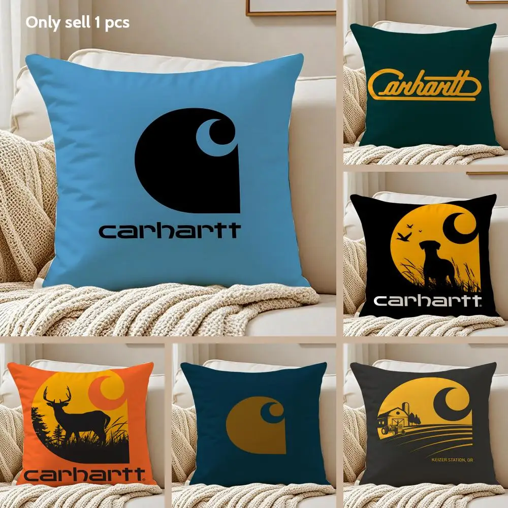 FISHION C-Carhartts-S Cushion Cover Soft Short Plush Pillow Cover Smooth Cozy Texture Aesthetic Cushion Case Home Decor