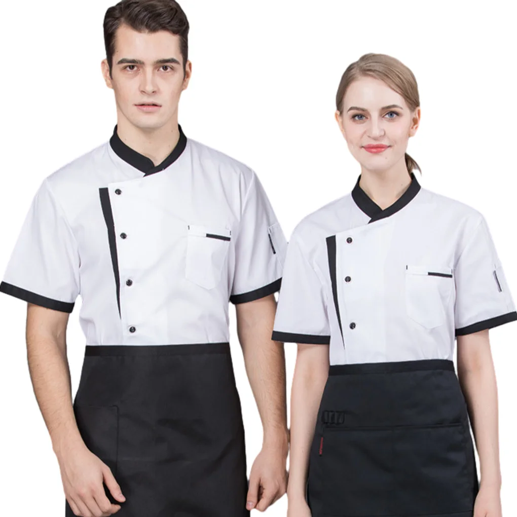 Unisex Chef Jacket Chef Coat Chef Uniforms O-Neck Oversized Tops Bakery