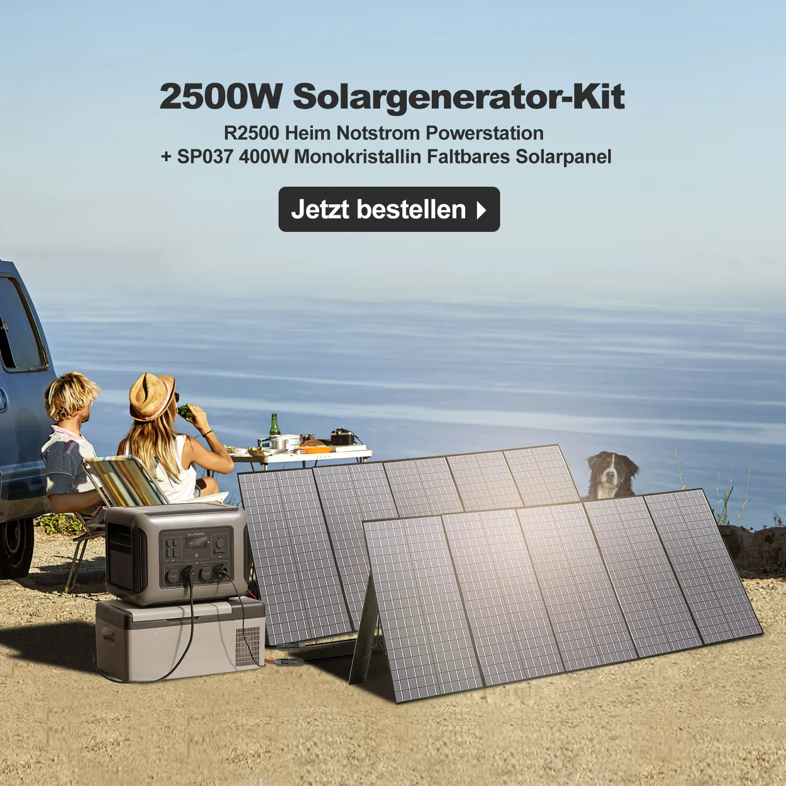 ALLPOWERS AC2500W+PV400W Solar Generator Kit Solar Panels 2016WH Lithium Power Station Portable Solar Lifepo4 view 5