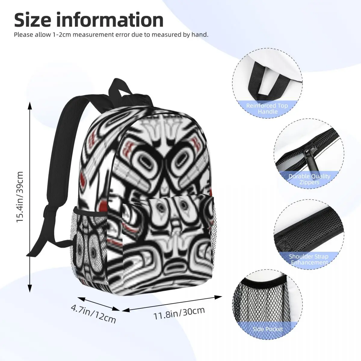 Pacific Northwest-mochila ligera con estampado, bolso escolar con patrón de moda, 15 pulgadas, novedad