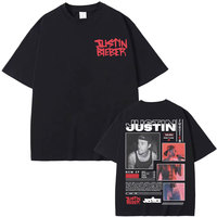 Prince of Pop Justin Bieber One Time Tour 2025 T Shirt Men's Clothing Fashion Hip Hop Punk T Shirts Unisex 100% Cotton T-shirt