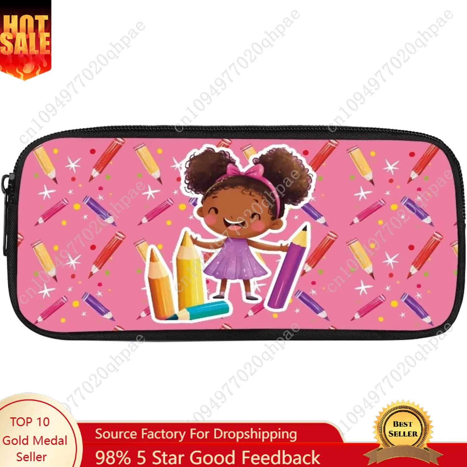 

Pencil Case Organizer for Kids Girl Boy Pencil Girl Print Pen Marker Holder Zipper Storage Bag Big Pencil Pouch for College Scho