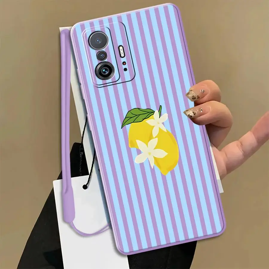 Lemon Cool Stripe Pattern Case for Xiaomi Mi 11 12 Lite 13 10T 11T 12T Pro Soft Funda Back Phone Cover view 3