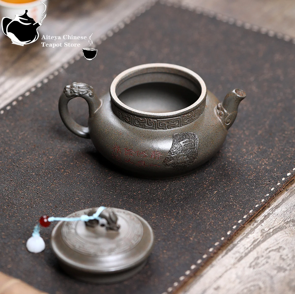 Yixing purple clay teapot, original ore, crab shell green, natural ancient altar teapot, Kung Fu Chinese tea set