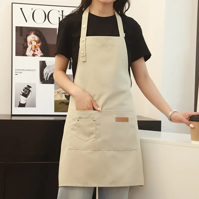 Apron Canvas Wholesale Home Kitchen Restaurant Gardening Milk Tea Coffee Nail Salon Work Clothes Waterproof and Oil Proof Funny