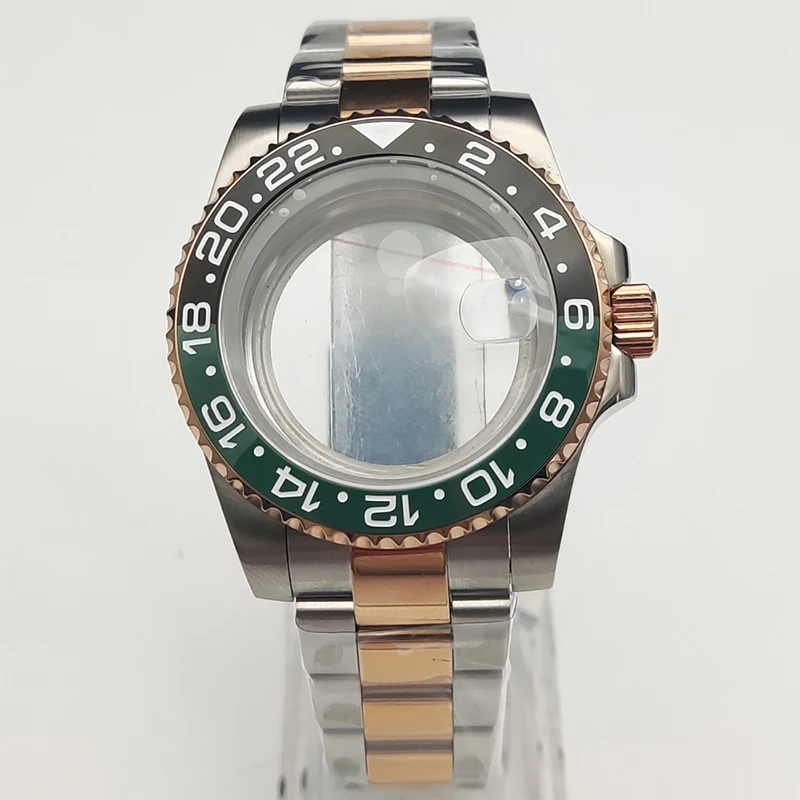 

40mm NH35 Watch Cases Sapphire Glass Case Fits NH35 NH36 4R35 4R36 7S26 Movement Transparent Back Cover Men Watch Repair Parts