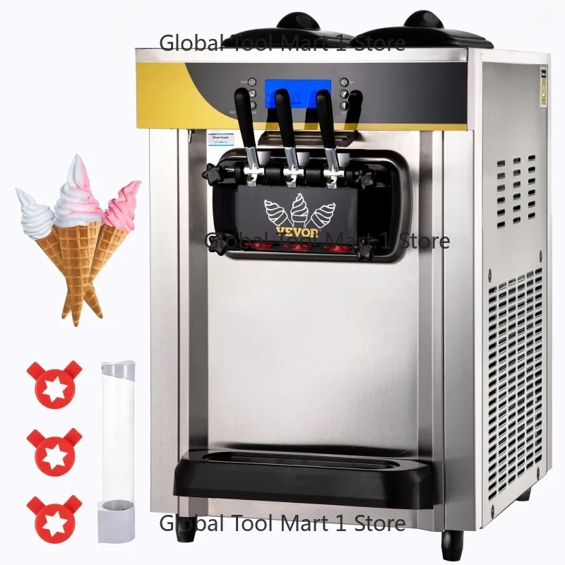 

SucceB- 22-30 L/H Soft Ice Cream Machines Commercial Tricolor Desktop Sweet Cone Freezi-ng Equipment Vending Machine
