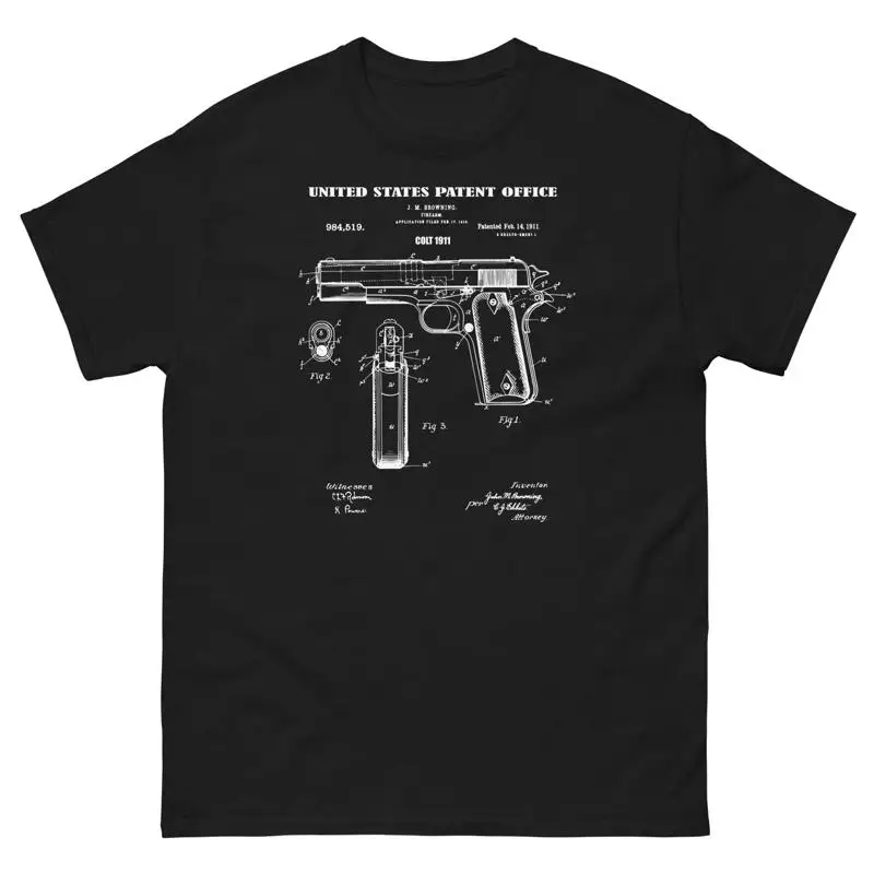 COLT 1911 PISTOL PATENT 45 cal GUN Camiseta clásica