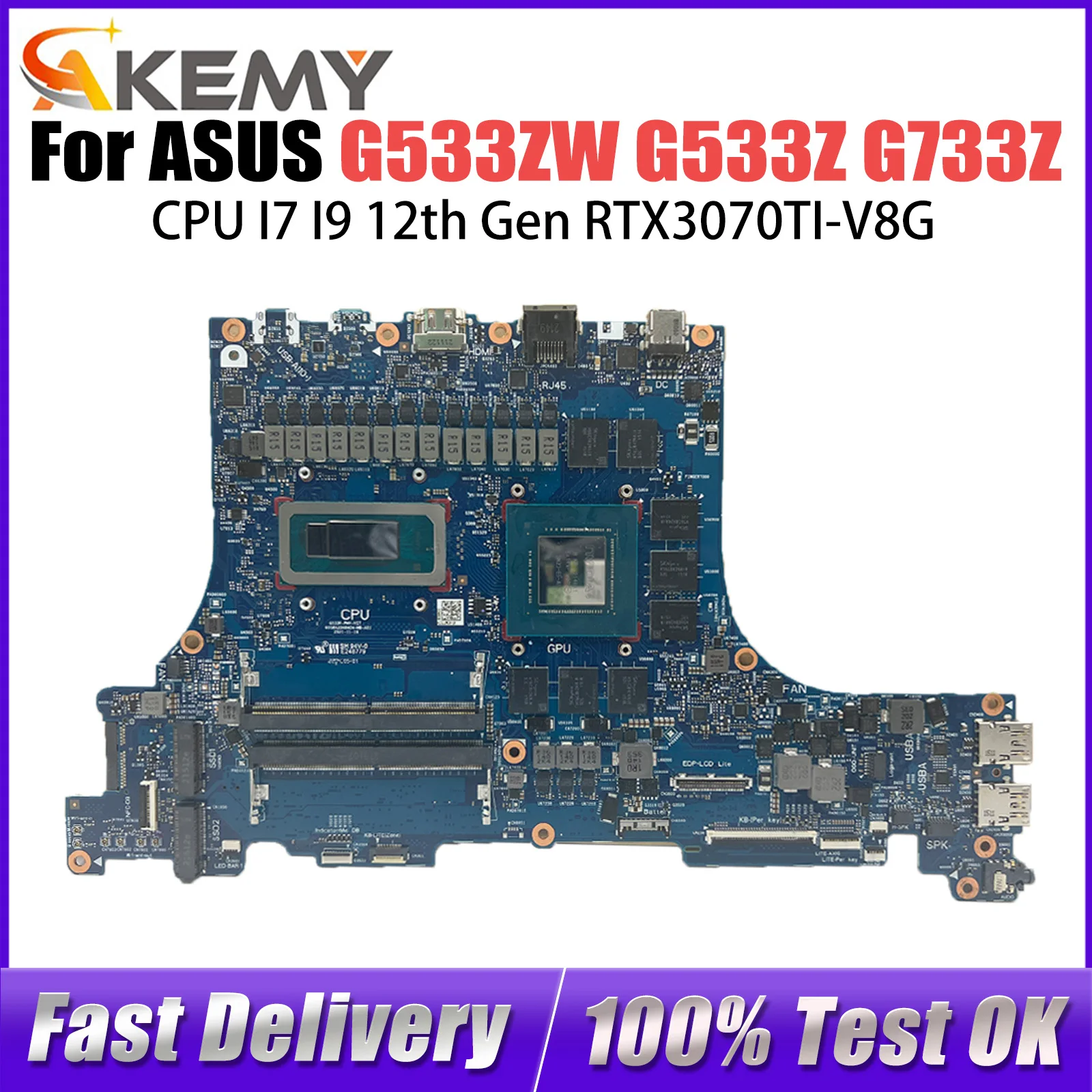 G533R For ASUS G533ZW G733ZS G733ZX G733ZM G733ZW G533ZS G533ZX G533ZM G533Z G733Z Laptop Mainboard I7 I9 CPU RTX3070TI-V8G