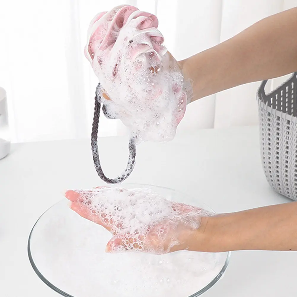 

4Pcs Comfortable Bath Scrubber Balls Rose Shaped Exfoliating Ball Strong Flexible Pe Non Aging Body Cleaning Tool for Healthy