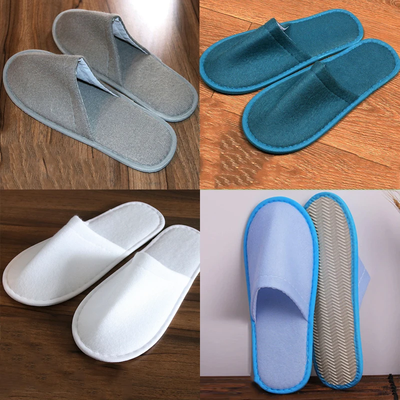 1 Pair Unisex Disposable Slippers Woman Shoes Non-slip Simple Home Guest Indoor Slipper Portable Folding Hotel Travel Slippers