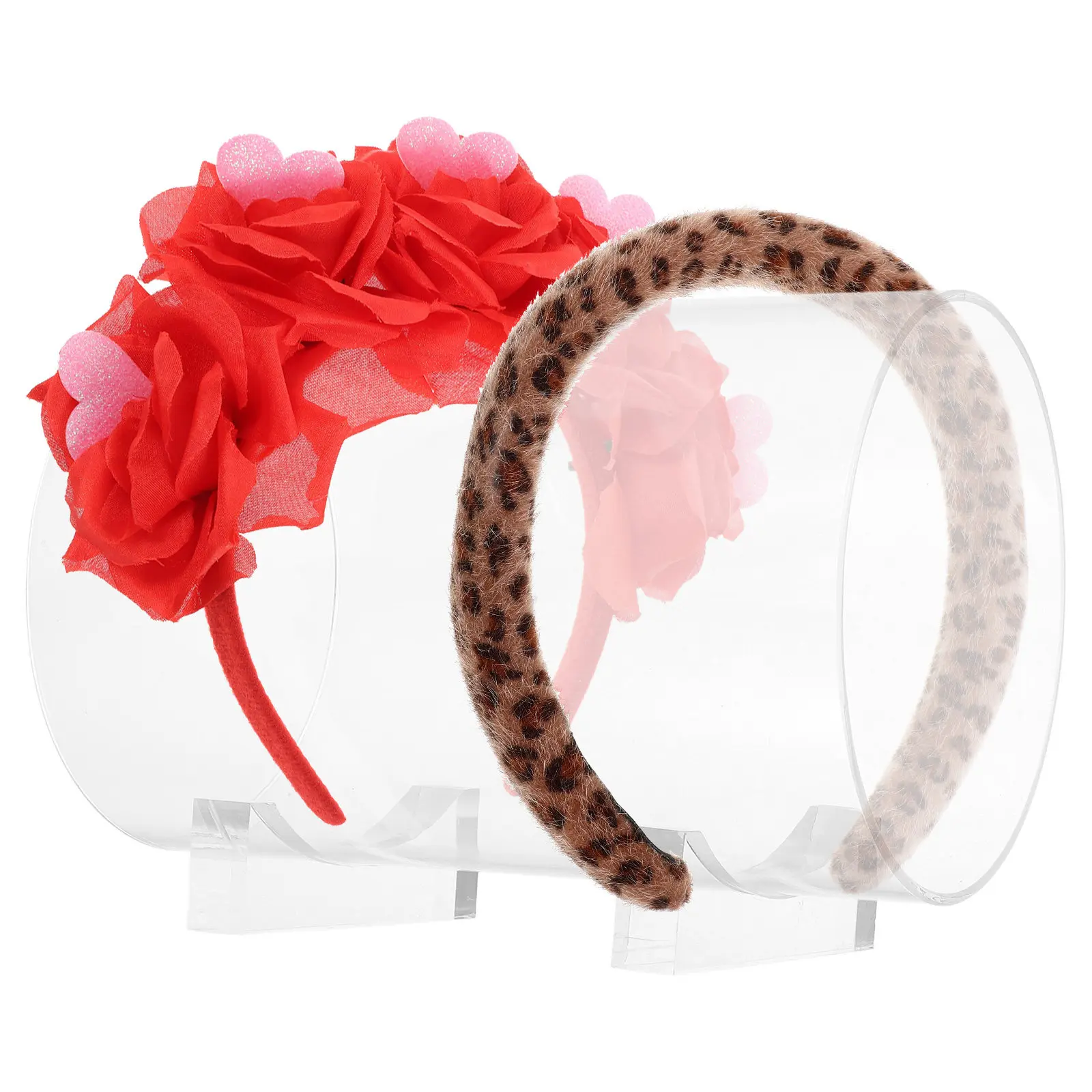 Acrylic Hair Clip Organizer Clear Headband Holder Scrunchies Stand Hair Accessories Display Rack for Boutique Retail Vanity