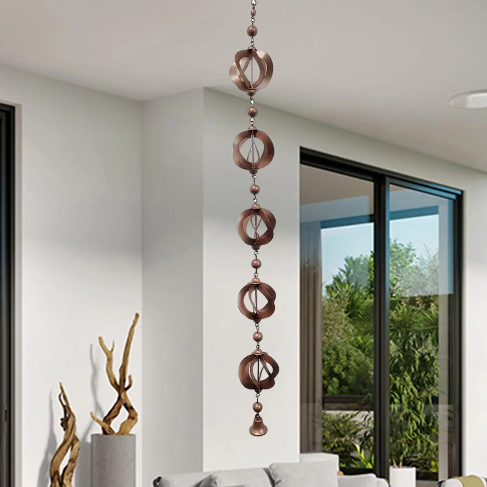 

Rain Chains for Gutters Rainwater Diverter Outside for Awnings Display Roofs