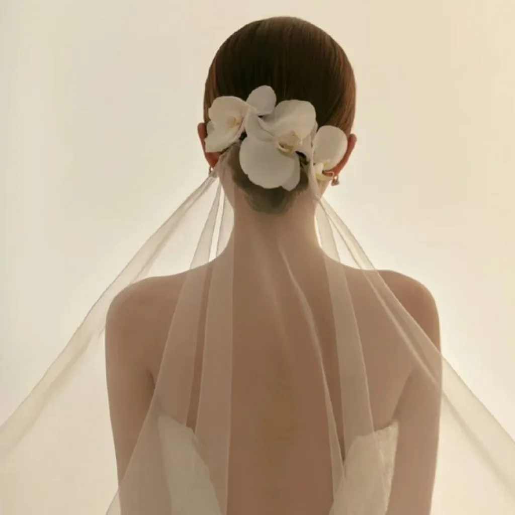 

Bridal headgear Korean ribbon flower hair accessories wedding, wedding dress simple and makeup wedding accessories atmosphere simple