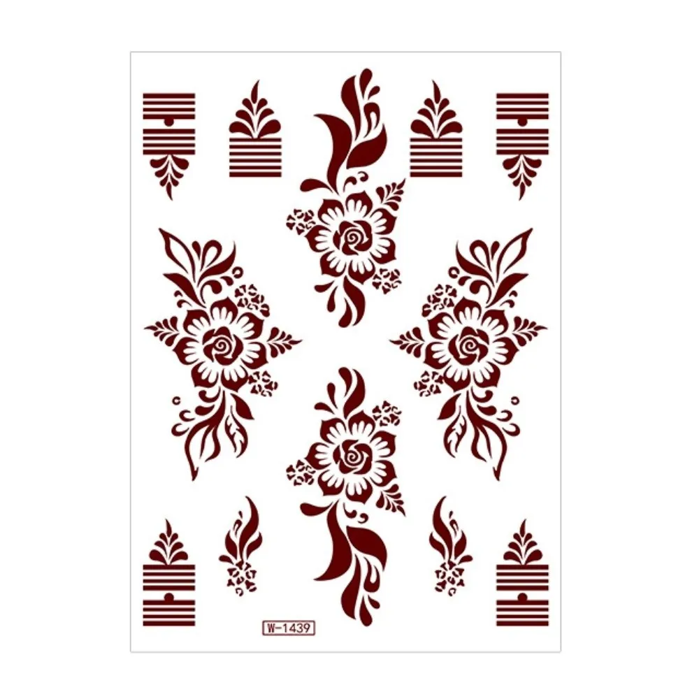 

9pcs Water Transfer Decals Henna Tattoo Stickers Fake India Mehndi Flower Henna Temporary Tattoo Waterproof Instant