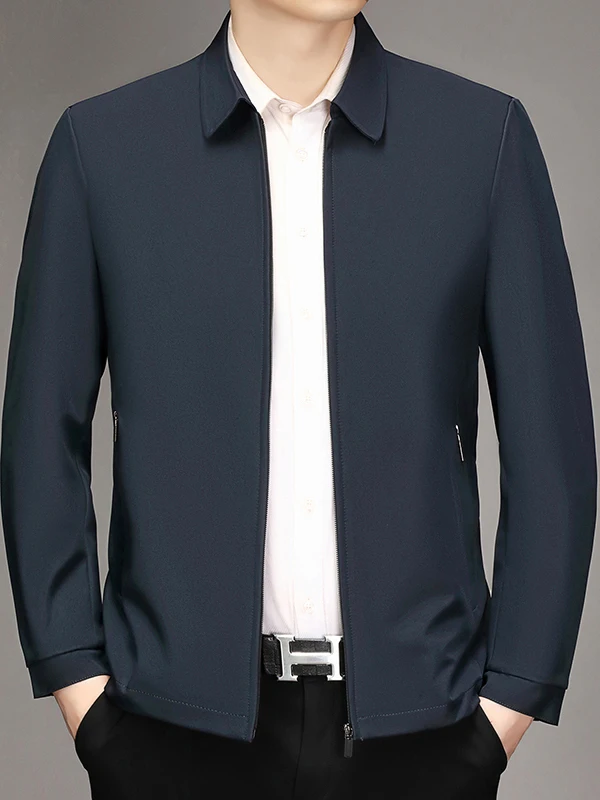 

Busin повседневная мужская куртка Jaet 202, весна-осень, очаровательный воротник для папы, длинный волокно-стойка из полиэфирного волокна