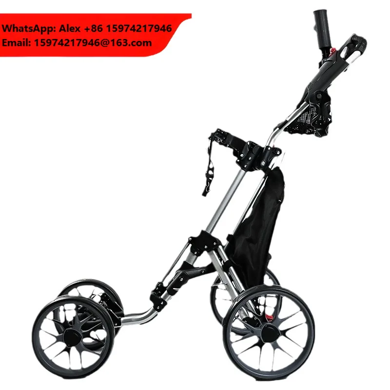 Four-wheel Golf Trolley, Folding, Portable And Multi-functional Golf Chartered Vehicle