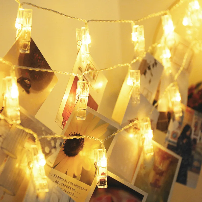 LED String Lights 3M 30LED Photo Clip Fairy Lights Outdoor Battery Operated Garland Christmas Decoration Party Wedding Xmas
