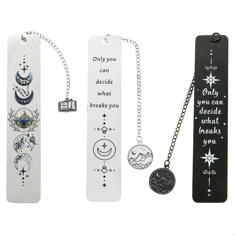 

B2RD Inspirational Bookmarks Stainless Steel Bookmarks with Chain Reading Accessory