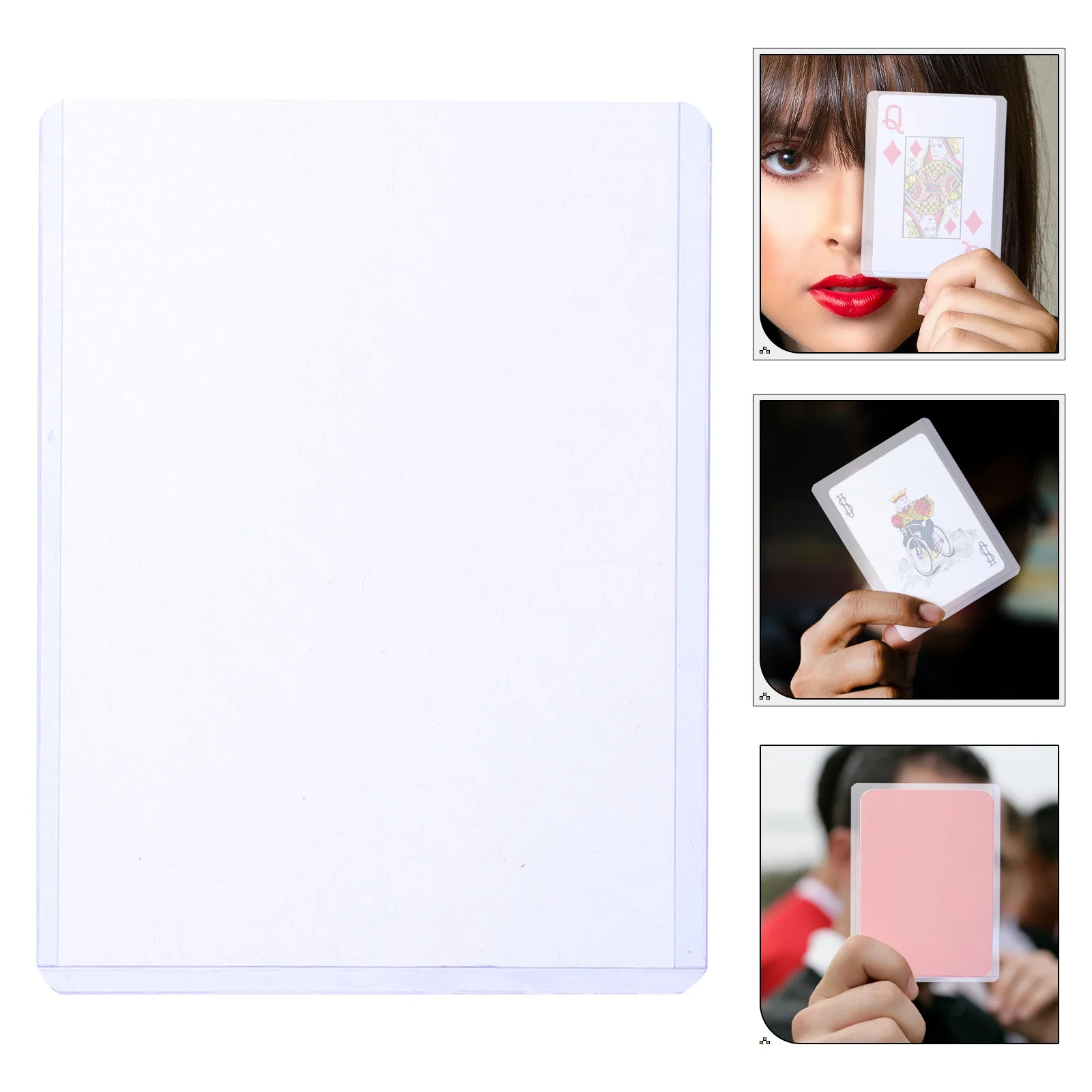 

25pcs Card Sleeves Transparent Pvc Cards Cover Durable Case For Trading Playing Cards Mini Plastic Holder Baseball Card Display