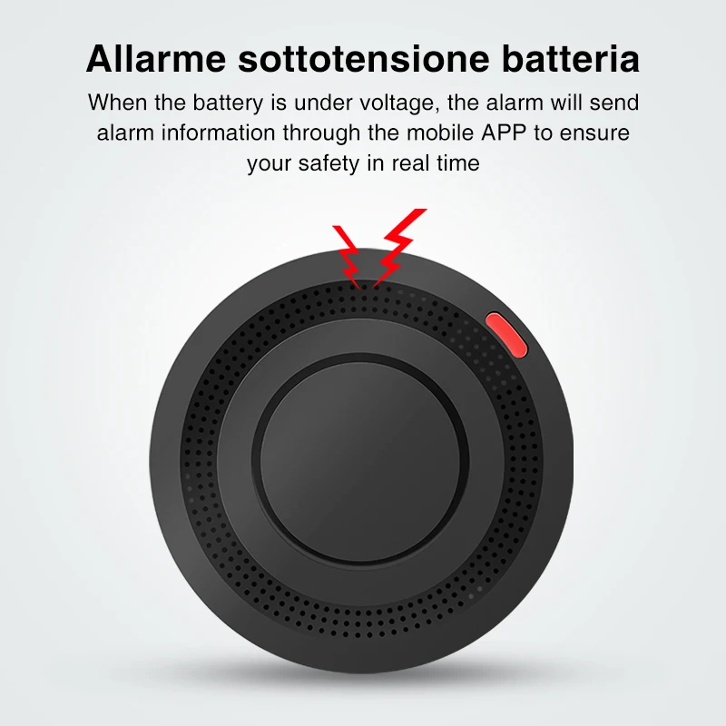 Tuya Smart WiFi Rauchmelder Smart Home 85dB Echtzeitüberwachung Fernalarmmeldung App-Steuerung Funktioniert mit Alexa