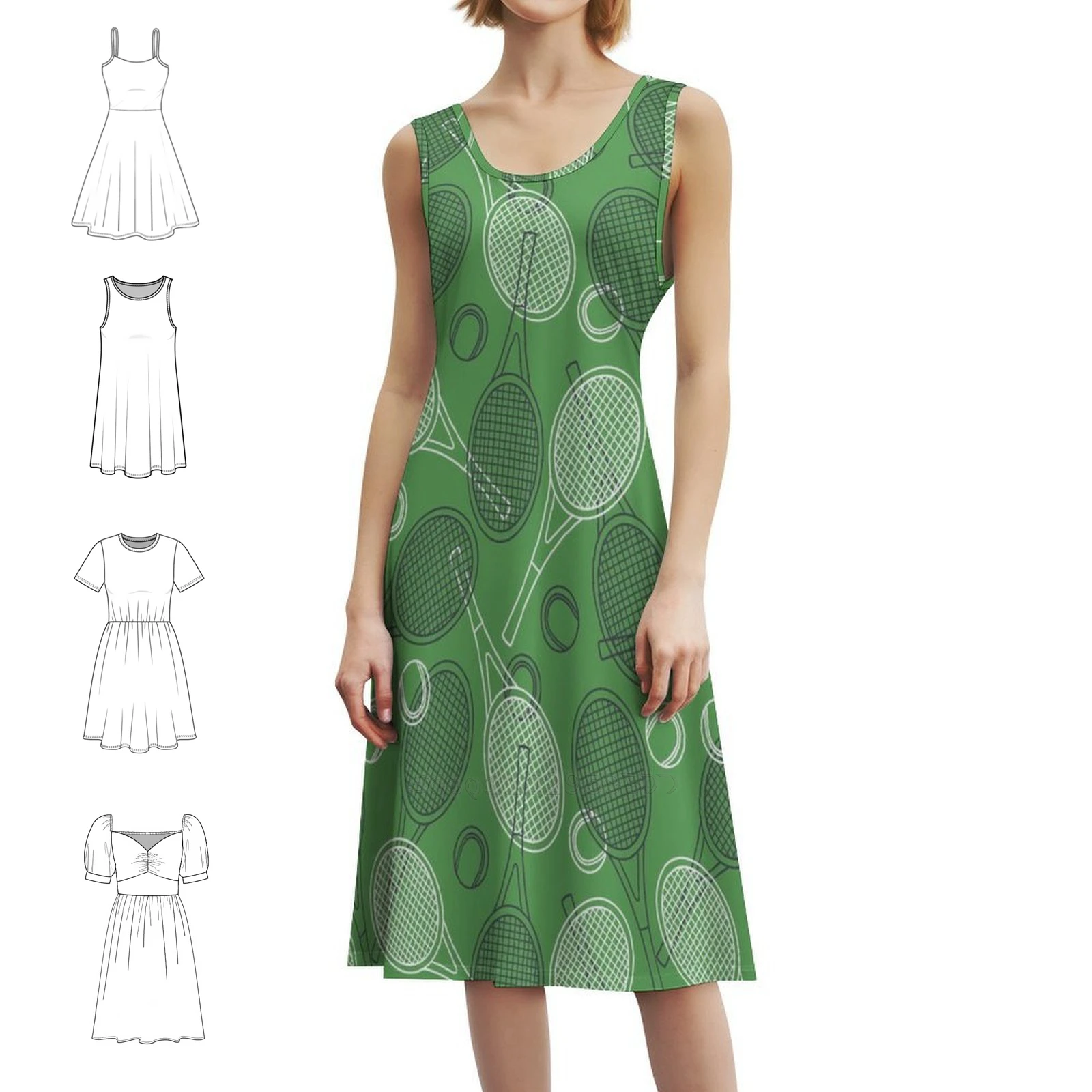 فستان بدون خياطة مع معدات التنس فستان سموك زهري للنساء للربيع والصيف فستان كاجوال لحفلات التنس لاعب التنس #1