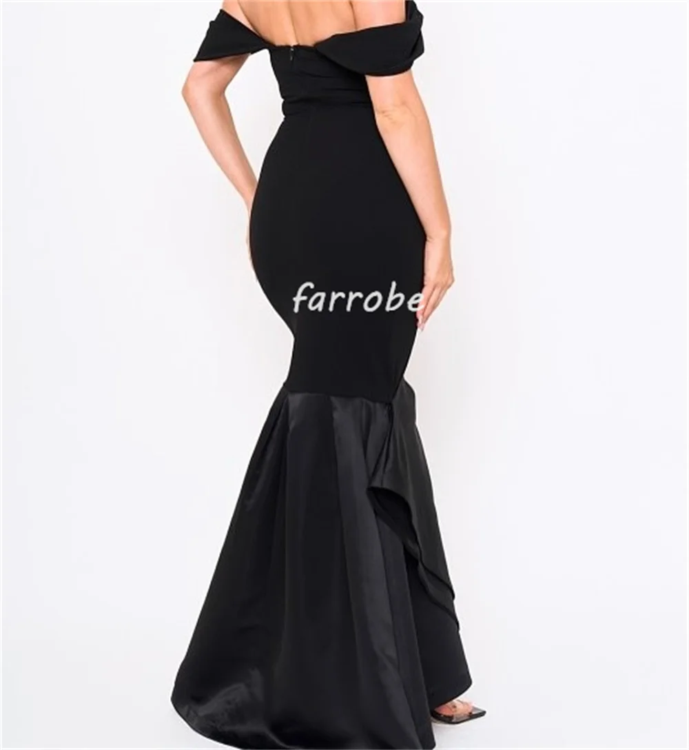 Abiti lunghi con spalle scoperte a sirena increspata con pieghe in jersey squisito sexy personalizzato Abiti per occasioni su misura Taglie disponibili