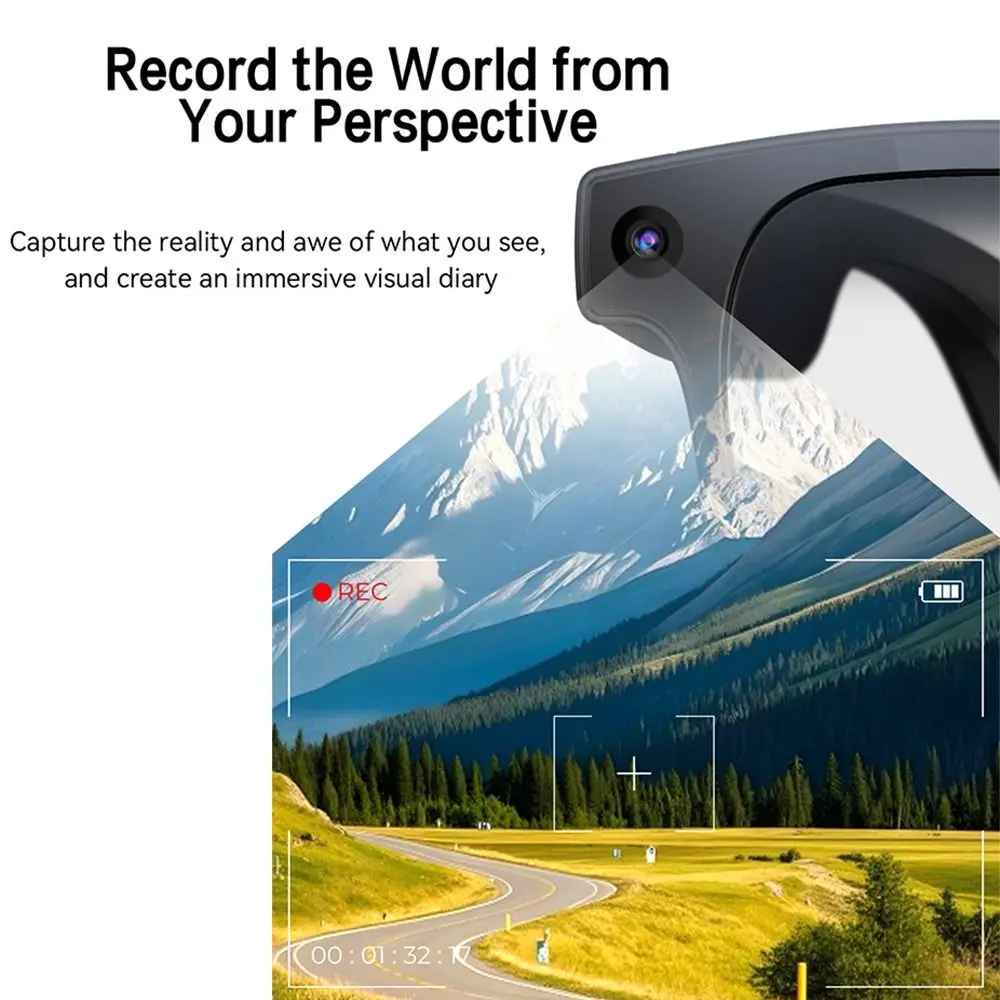 2 in 1 AI Smart Glasses Real-time Translation Anti-Blue Light Smart Video Glasses 1080P Video Recording Waterproof