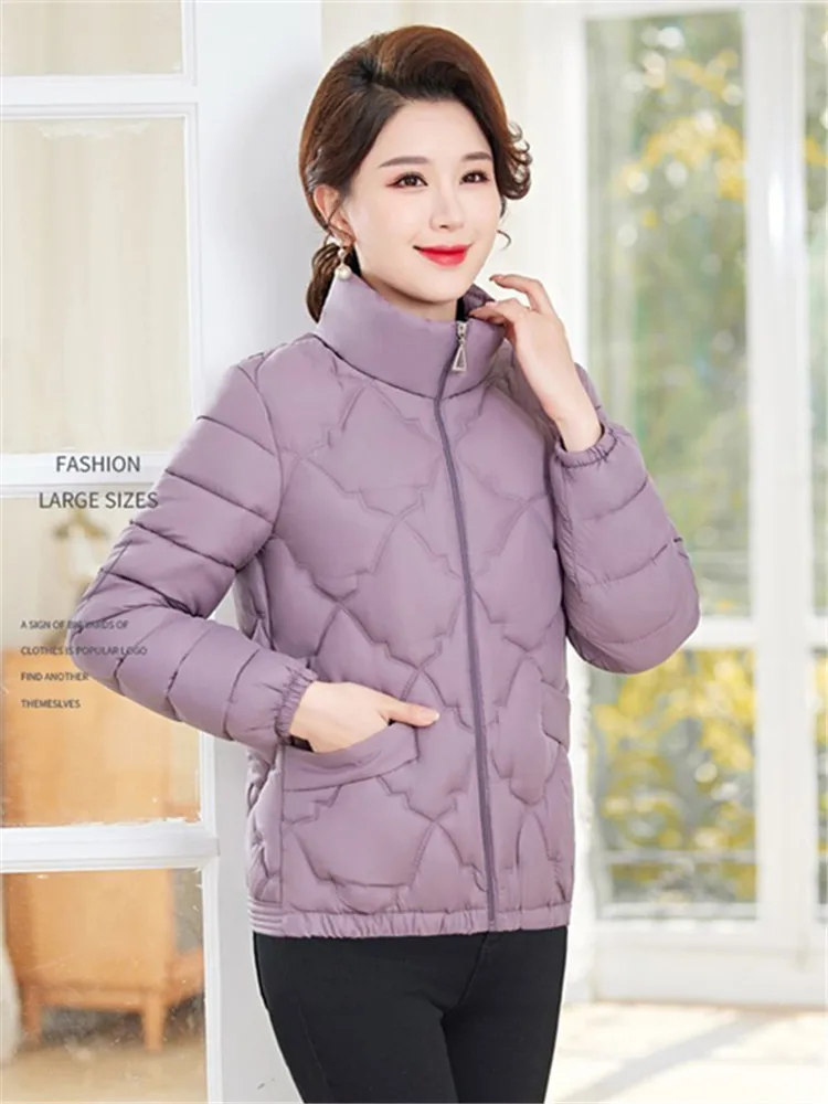 Women Clothing Short Parka XL-5XL Autumn Winter Thin Padded Jacket Simple Loose Female Warm Quilted Coat Chaquetas Para Mujeres