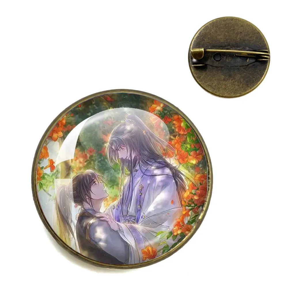 The Husky And His White Cat Shizun ErHa Mo Ran Chu WanNing Anime Cosplay Badge Glass Dome Brooch Accessories Cartoon For Fans