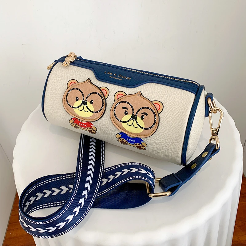 BeiBaoBao Brand cute Bear Pattern shoulder bag Barrel-shaped women's bag fashion female crossbody bags for women messenger bag