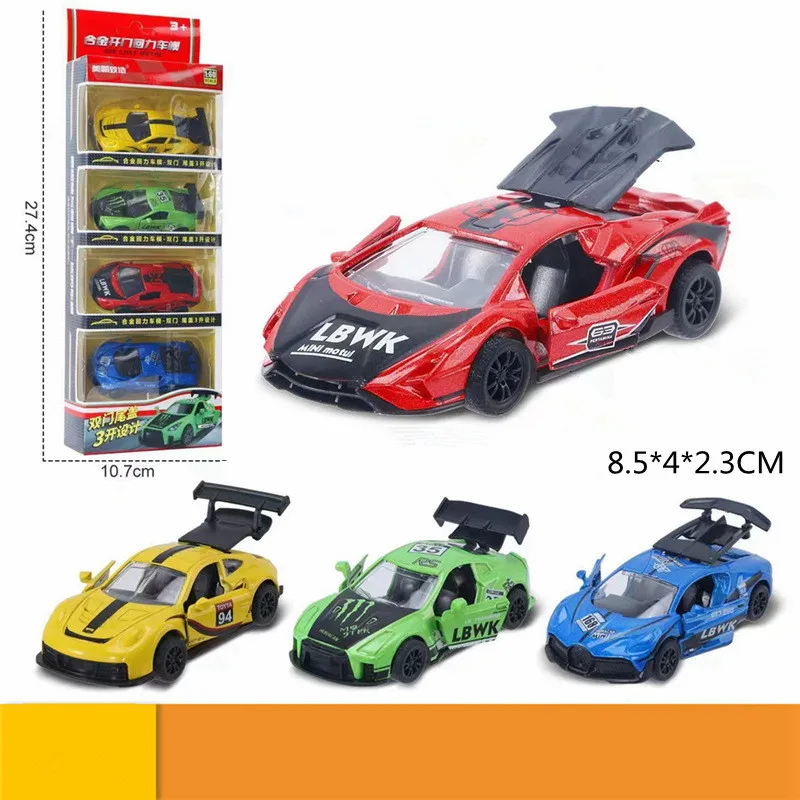 スーパースポーツ車モデル,合金プルバックカー,オリジナルパッケージ,3ドア,おもちゃ,子供用レース玩具,卸売り,1: 64