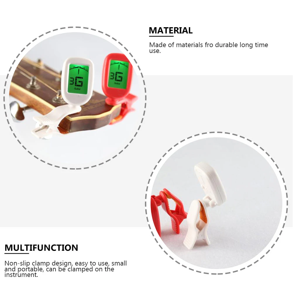 

LCD Display Tuner Exquisite Violin Guitar Tuning Tool Durable Metal Design Flexible Angle Non-Slip Clamp Portable Folk Ukulele
