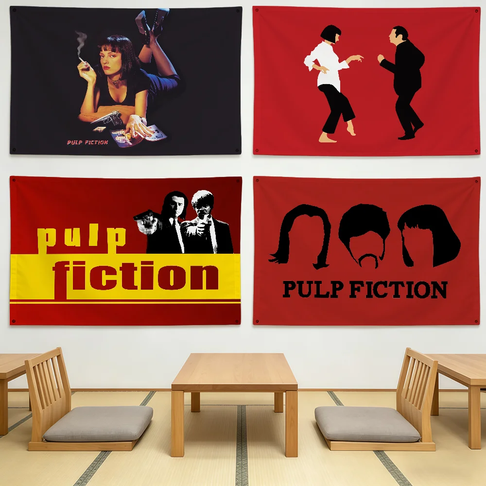 LUXURY P-PulpS F-FictionS Flag Durable Outdoor Indoor Patio Festive Decoration Classic Design Pole Wall Room Banner